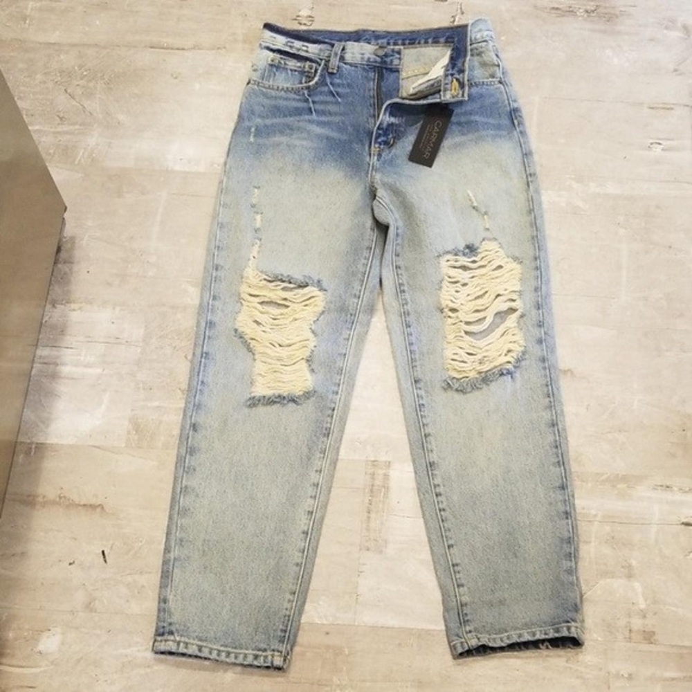 Carmar Light Blue Distressed Boyfriend Jeans